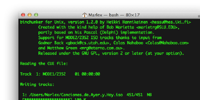 Cómo leer archivos bin/cue en Mac OS X